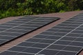 Big Solar Cells Panel on the Top of the Roof Royalty Free Stock Photo