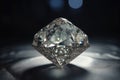 A big sparkling diamond of a drk surface created with generative AI technology Royalty Free Stock Photo