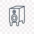 Big Speaker vector icon isolated on transparent background, line Royalty Free Stock Photo