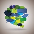 Big Speech Bubble Made from Colorful Small Bubbles Royalty Free Stock Photo