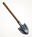 Shovel. Vector drawing icon sign Royalty Free Stock Photo