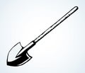 Shovel. Vector drawing icon sign Royalty Free Stock Photo