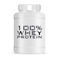 Big sports nutrition can vector. Protein bottle Royalty Free Stock Photo