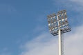 Big spotlights lighting tower at an sport arena, stadium Royalty Free Stock Photo