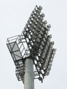 Big spotlights lighting tower at an stadium Royalty Free Stock Photo