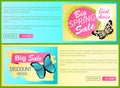 Big Spring Sale Discount Offer Stickers Web Poster Royalty Free Stock Photo