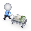 Big stack of dollars on a pushcart. Royalty Free Stock Photo
