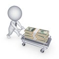 Big stack of dollars on a pushcart. Royalty Free Stock Photo