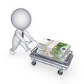 Big stack of dollars on a pushcart. Royalty Free Stock Photo