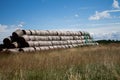 Big stack of hay rolls Royalty Free Stock Photo