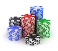 Big stack. Poker gambling chips