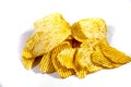 A big stack of potato chips with ridges Royalty Free Stock Photo