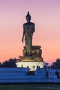 Big standing Buddha statue after sunset Royalty Free Stock Photo