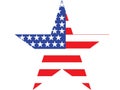 Big Star American Flag on White background Royalty Free Stock Photo