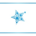 The big star consisting of a set of small stars. Big blue star created by small stars. Logo design template. Blue color. Royalty Free Stock Photo