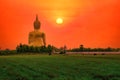 Big Statue buddha image at sunset in southen of Thailand Royalty Free Stock Photo