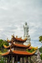 big statue of guanyin bodhisattva on mount in Ho Quoc pagoda (Vietnamese name is Truc Lam Thien Vien) with , Phu Quoc island,