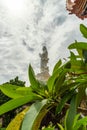 big statue of guanyin bodhisattva on mount in Ho Quoc pagoda (Vietnamese name is Truc Lam Thien Vien) with , Phu Quoc island,