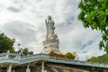 big statue of guanyin bodhisattva on mount in Ho Quoc pagoda (Vietnamese name is Truc Lam Thien Vien) with , Phu Quoc island,