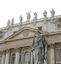 big statue of Saint Paul with sword in Vatican Royalty Free Stock Photo