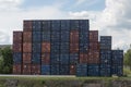 A big steple of containers Royalty Free Stock Photo