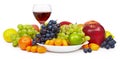 Big still-life with fruit and wine glass Royalty Free Stock Photo