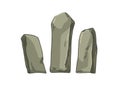 Big stone blocks, long tall boulders. Heavy solid rocks composition. Large rocky formation for building and construction