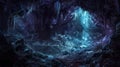 Big stone cave with rocks created with Generative AI. Natural landscape.