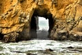 Big stone hole at pfeiffer beach Royalty Free Stock Photo
