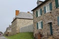 Large stone buildings at the restoration of the 18th century French settlement at Louisbourg
