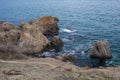 Big stone rock over the sea water Royalty Free Stock Photo