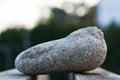 Big stone on the wood surface