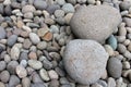 Big stones among smaller pebbles, in the garden