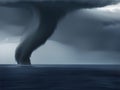 Big storms cause tornadoes in the ocean Royalty Free Stock Photo