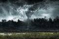Big stormy and tornado with dark sky, thunderstorm backgrounds Royalty Free Stock Photo