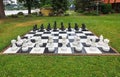 street chess on green grass Royalty Free Stock Photo
