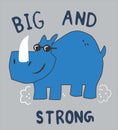 big strong print t shirt vector art