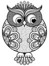 Big stylized ornate rounded owl