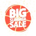 Big Summer Sale, banner design template, season best offer, discount poster, vector illustration Royalty Free Stock Photo