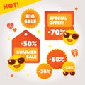 Big summer sale labels set. Hot deal collection Royalty Free Stock Photo