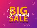 Big Summer Sale sign with ultraviolet background. Vector web banner template illustration Royalty Free Stock Photo