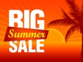 Big Summer sale template poster. Summer sale banner Royalty Free Stock Photo