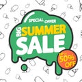 Big Summer Sale, up to 50% off, discount poster design template, store offer banner. Season shopping, promotion banner. Royalty Free Stock Photo