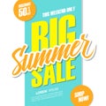 Big Summer Sale. This weekend special offer banner with hand lettering. Discount up to 50% off. Shop now! Royalty Free Stock Photo