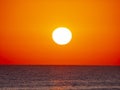 big sun over sea sunrise Royalty Free Stock Photo