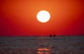 big sun over sea sunrise Royalty Free Stock Photo