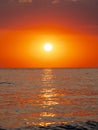 big sun over sea sunrise Royalty Free Stock Photo