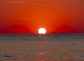 big sun over sea sunrise Royalty Free Stock Photo