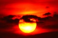 Big sun sunset sky orange sky red sunright outdoor summer nature landscape backgound Royalty Free Stock Photo