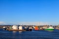 Big supply boats in Aberdeen harbor on 30 January 2016.